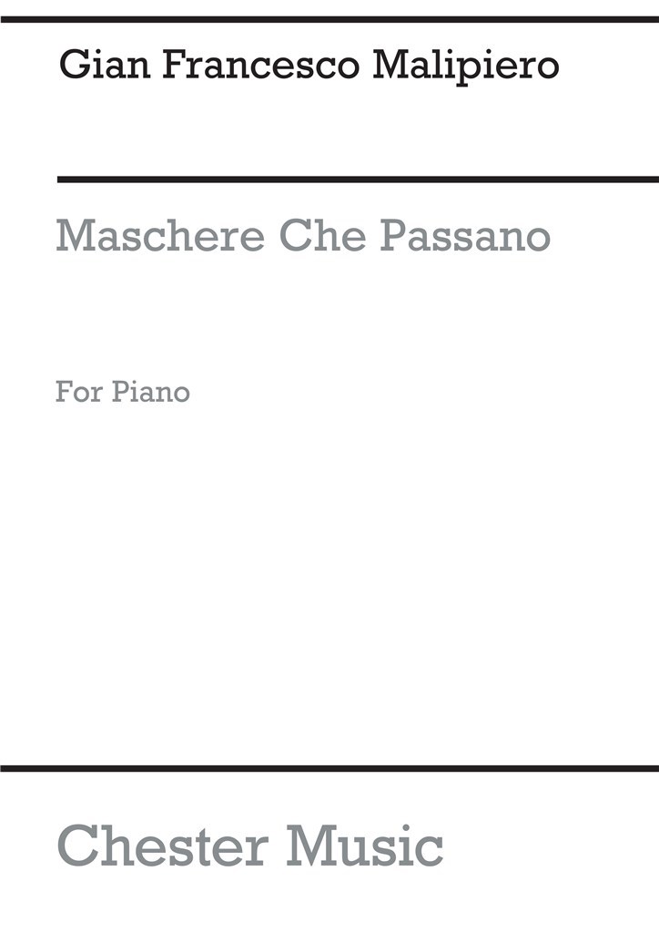 Maschere Che Passano for Piano Solo